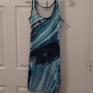 Elegant Ocean Swirl Mini Dress